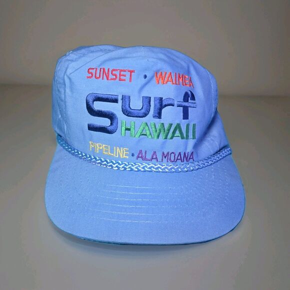 VINTAGE Surf Hawaii Sunset Waimea Pipeline Ala Moana Snapback Hat. Eds Honolulu - Picture 1 of 3
